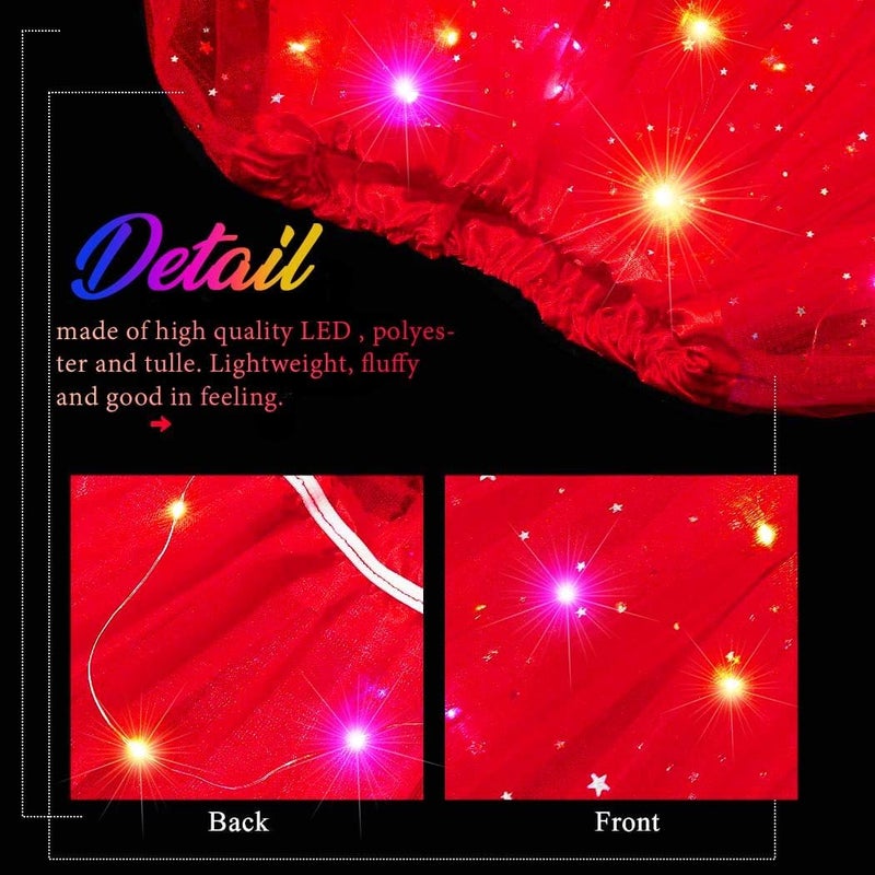 Nicute Light Up Tutu Led Layered Tulle Tutus Skirt for Women - Image 3